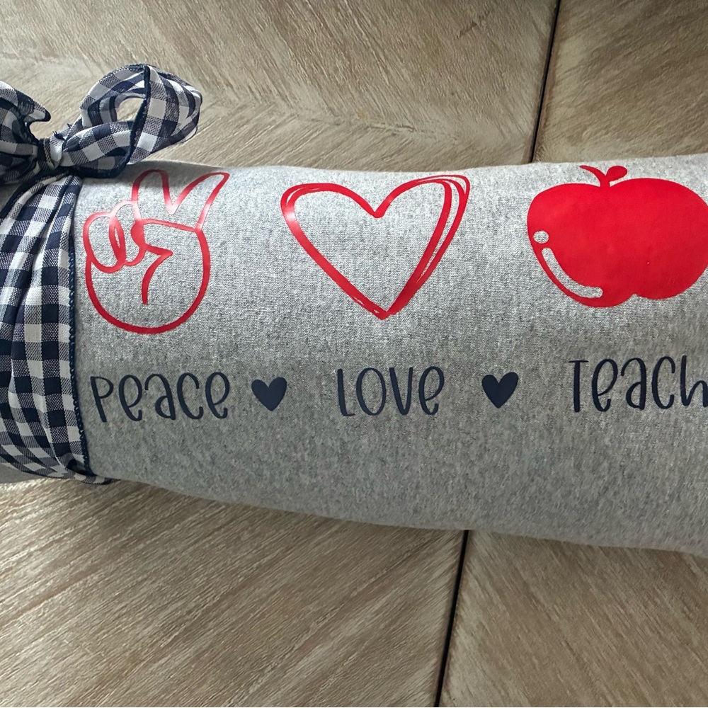 Port and Company Gray Peace Love Teach Throw Blanket